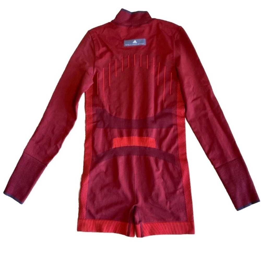 Adidas Maroon Long-Sleeve Bodysuit Compression Unitard 0/S - Picture 2 of 3